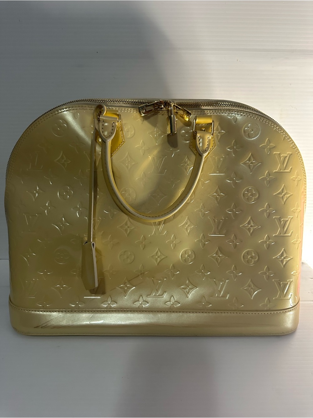 Louis Vuitton Yellow Patent Alma Satchel